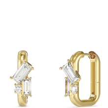 Guess Chandelier Gold & Crystal Oval Hoop Earrings