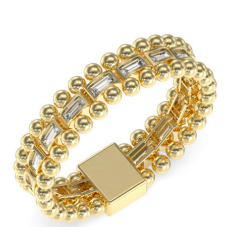 Guess Gold Golden Globes Baguette Crystal Bracelet