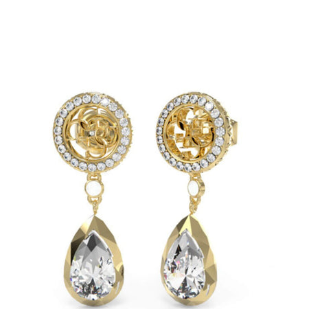 Guess Gold Light 4G Logo Drop Earrings