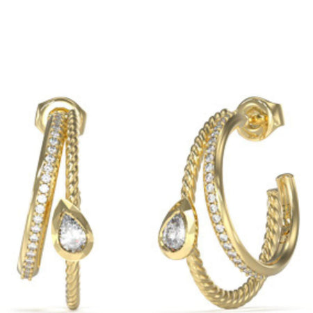 Guess Gold Light Double Hoop Earrings