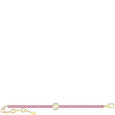 Guess Gold Paradise 4G Logo Pink Crystal Bracelet