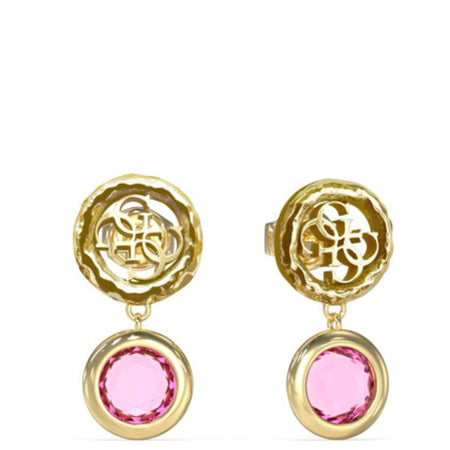 Guess Gold Petra Pink Drop Earrings