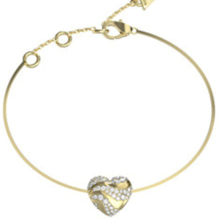 Guess In My Heart Gold Snake Chain Bracelet