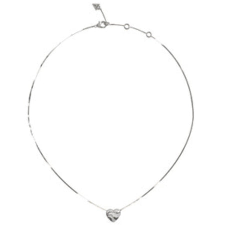 Guess In My Heart Silver Snake Chain Necklace