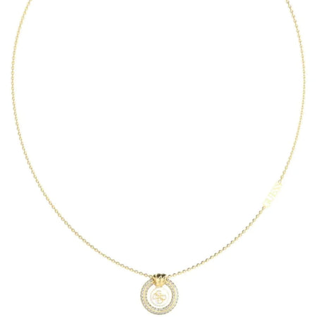 Guess Knot You Gold & White Enamel Crystal Necklace