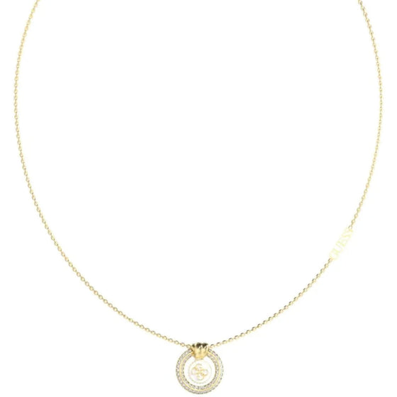 Guess Knot You Gold & White Enamel Crystal Necklace