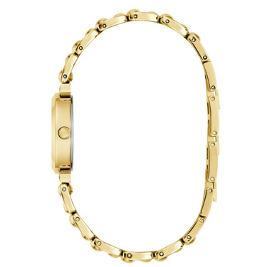 Gold bracelet on a white background