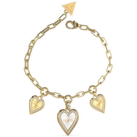 Guess Love Me Tender Two Tone Heart Charm Bracelet