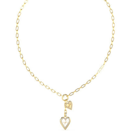 Guess Love Me Tender Two Tone Heart Charm Necklace