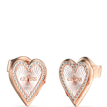 Guess Love Me Tender Two Tone Heart Earrings