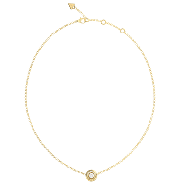 Gold necklace on a white background