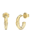 ladies gold hoops with clear stones