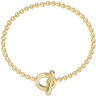 Gold chain bracelet with a clasp on a white background