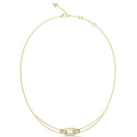 Guess Matelasse & Pave Double Chain Gold Necklace