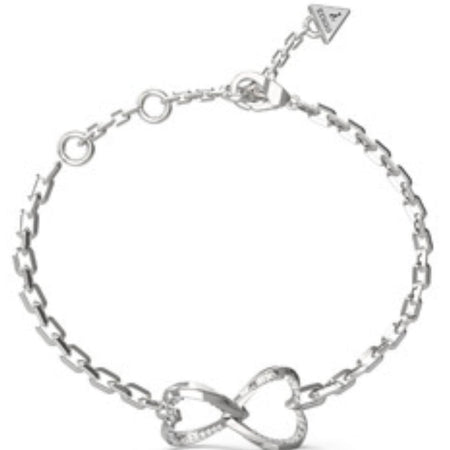 Guess Mon Amour Two Hearts Silver Bracelet