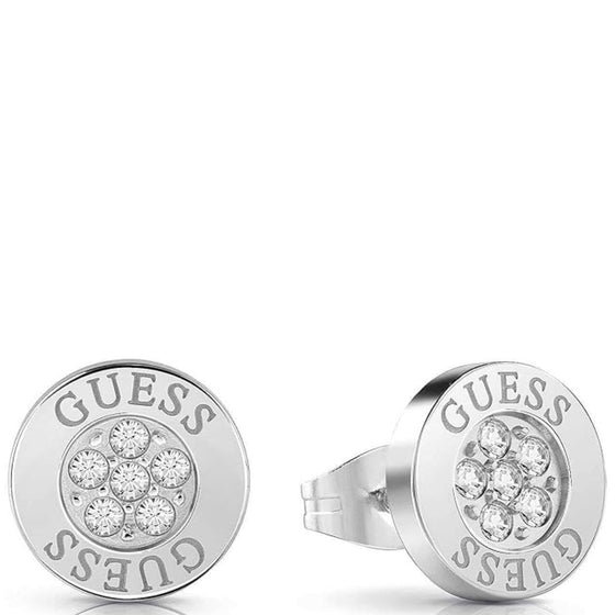 Guess Party Multi Crystal Silver Stud Earrings