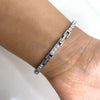 Guess Round Solitaire Silver Tennis Bracelet