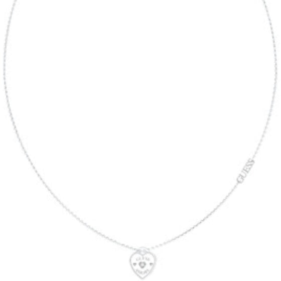 guess-silver-amore-heart-necklace