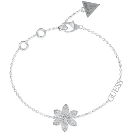 Guess Silver White Lotus Flower Bracelet