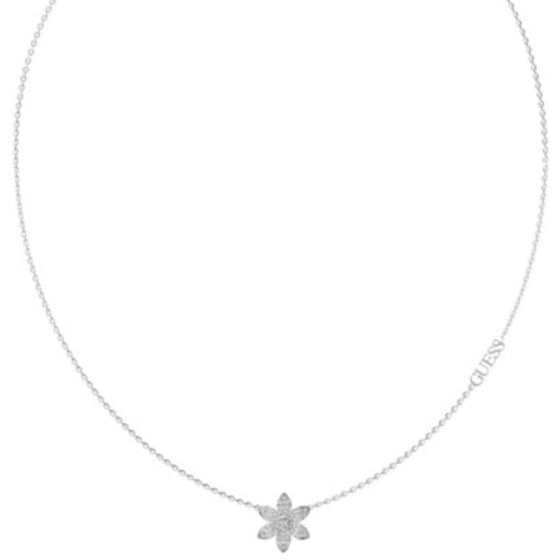 Guess White Lotus Silver Necklace