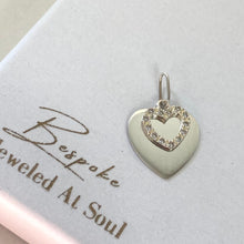 BeJeweled Bespoke Silver Flat Heart & Crystal Heart Pendant