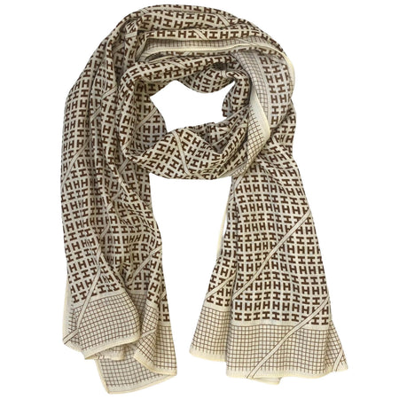 Hiba Brown & Beige Scarf