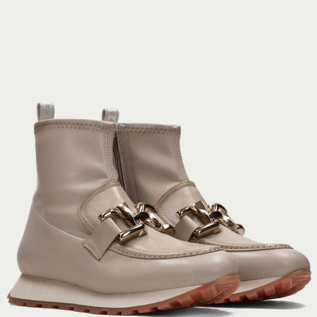 Hispanitas Beige Leather Sneaker Boots