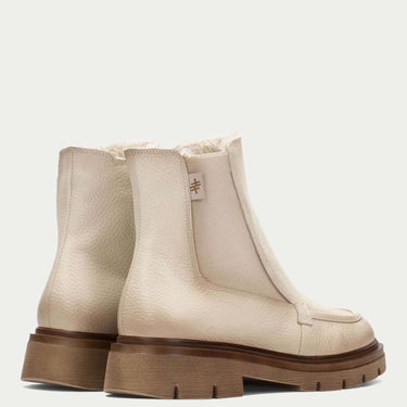 Hispanitas Beige Suede Leather Chunky Sole Flat Ankle Boots