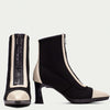 Hispanitas Black & Cream Leather Pointed Toe Boots