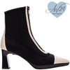 Hispanitas Black & Cream Leather Pointed Toe Boots