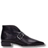 hispanitas-black-leather-buckle-pointed-toe-flat-boots