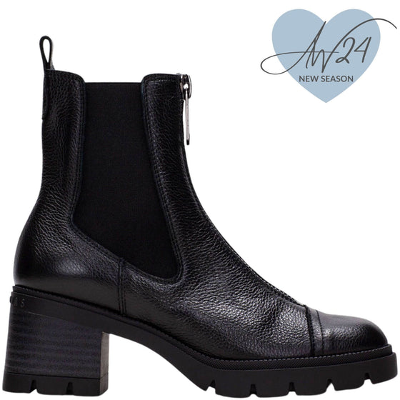 Hispanitas Black Leather Chunky Chelsea Boots