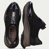 Hispanitas Black Leather Classic Front Zip Sneakers