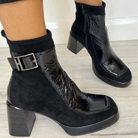 Hispanitas Black Leather Platform Boots