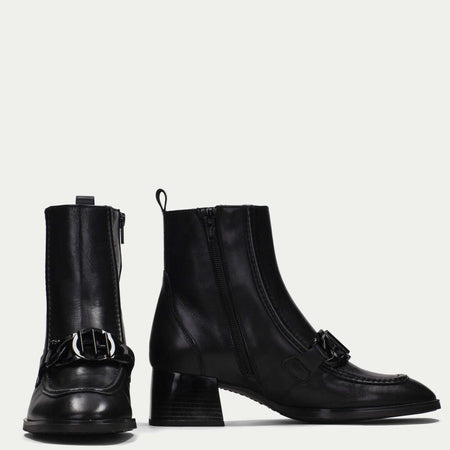 Hispanitas Black Leather Slim Line Dressy Boots
