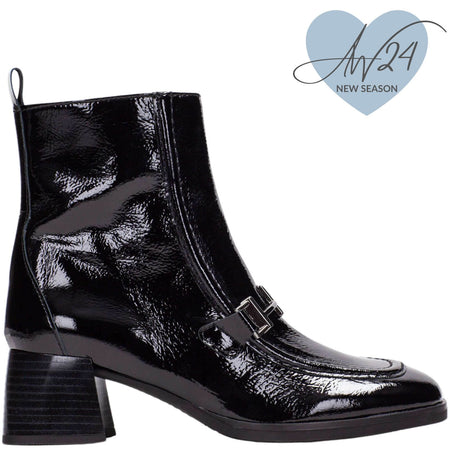 Hispanitas Black Patent Small Heel Boots