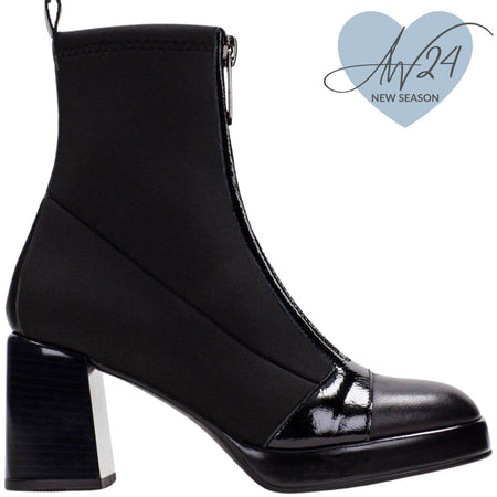 Hispanitas Black Platform Front Zip Boots