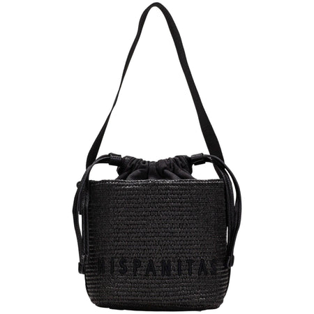 Hispanitas Black Rafia Bucket Bag