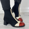 Hispanitas Black & red Leather Small Heel Boots