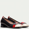 Hispanitas Black & Red Leather Slip On Heeled Pumps