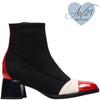 Hispanitas Black & red Leather Small Heel Boots