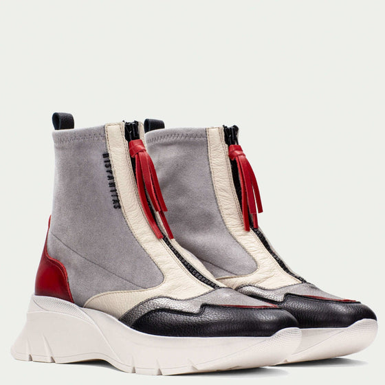 Hispanitas Black & Red Suede Leather Sneaker Boots