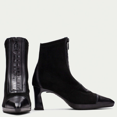 Hispanitas Black Suede Leather Pointed Toe Boots