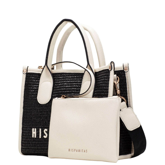 hispanitas-black-white-rafia-small-tote-bag