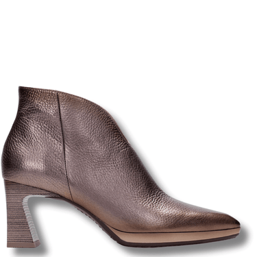 Brown leather ankle boot on a white background