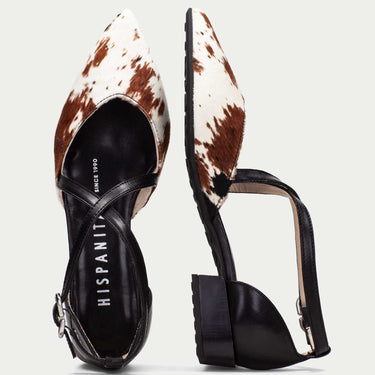 flat pointed toe shoes with cow pattern