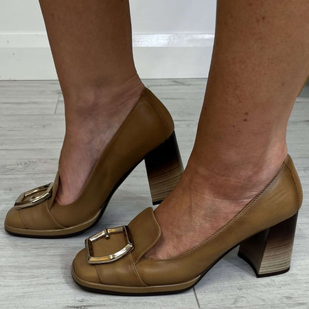 Hispanitas Brown Leather High Heeled Shoes