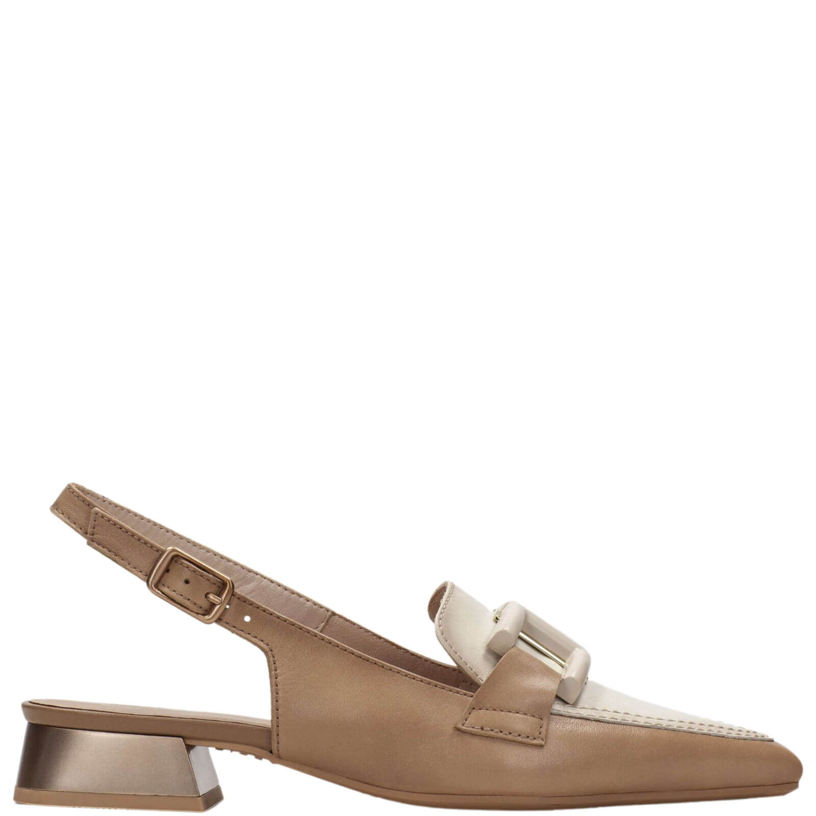 Tan sling sale back shoes