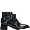Hispanitas Dark Green Patent Leather Lace Up Ankle Boots