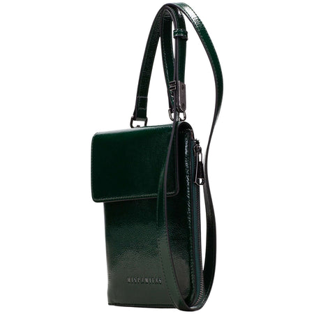 Hispanitas Dark Green Patent Slim Crossbody Bag